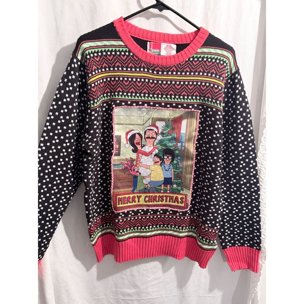 Bob's Burgers Holiday Christmas Sweater - Adult Large- Lights Up!